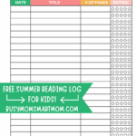 Free Printable Summer Reading Log 2022 Get Kids To Love Reading