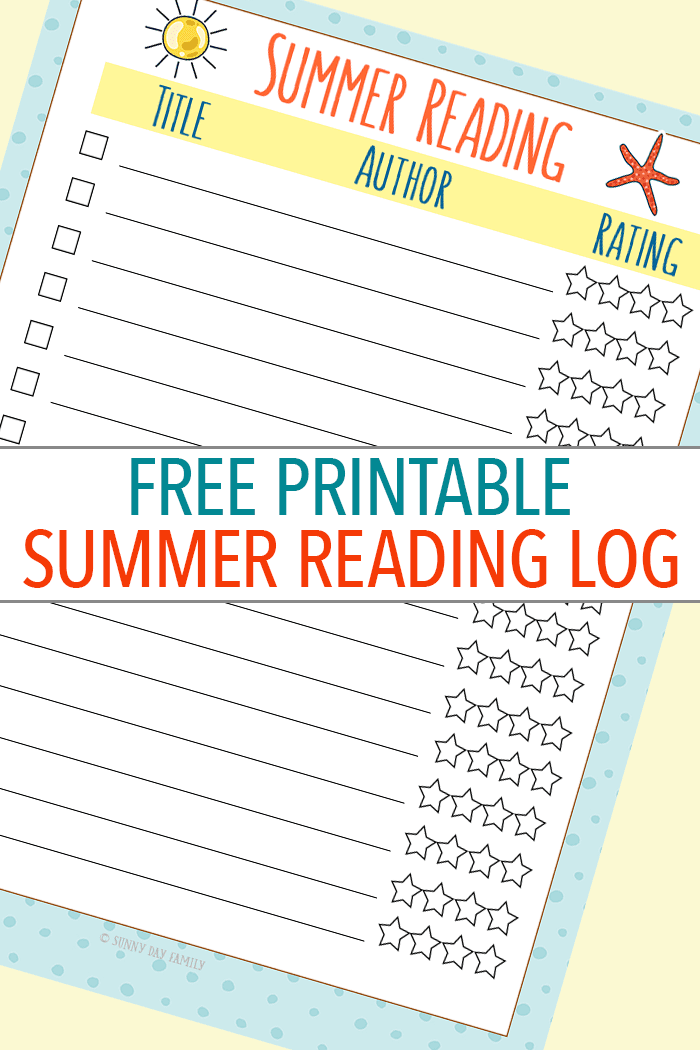Free Printable Summer Reading Log An Epic Way To Fill It Sunny Day 