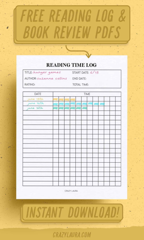 Free Reading Log And Book Review Printable Pages Study Planner 