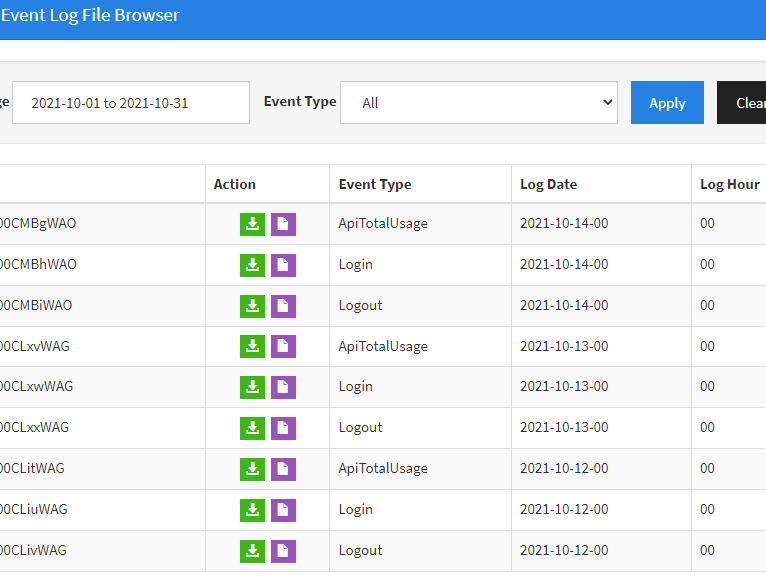 Heroku Event Log File Browser Salesforce Stack Exchange