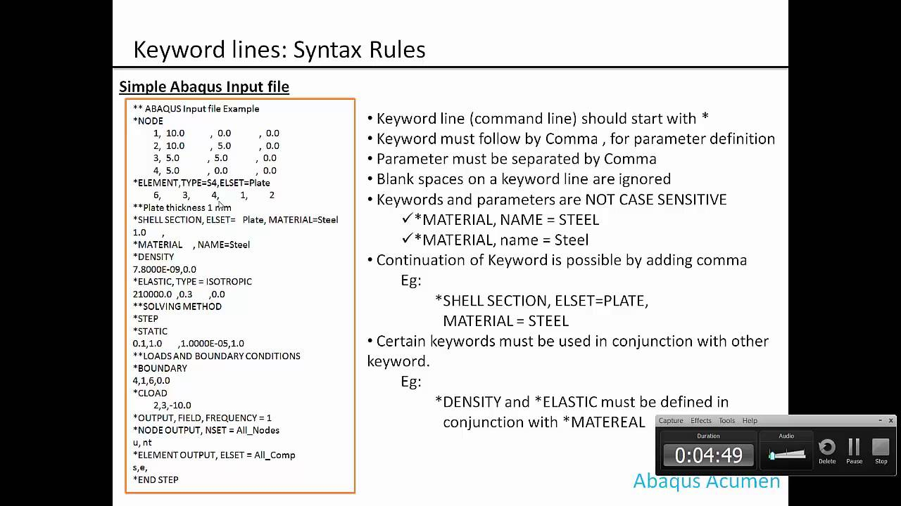 How To Read Edit Abaqus Input File With Its Syntax Rules And Add