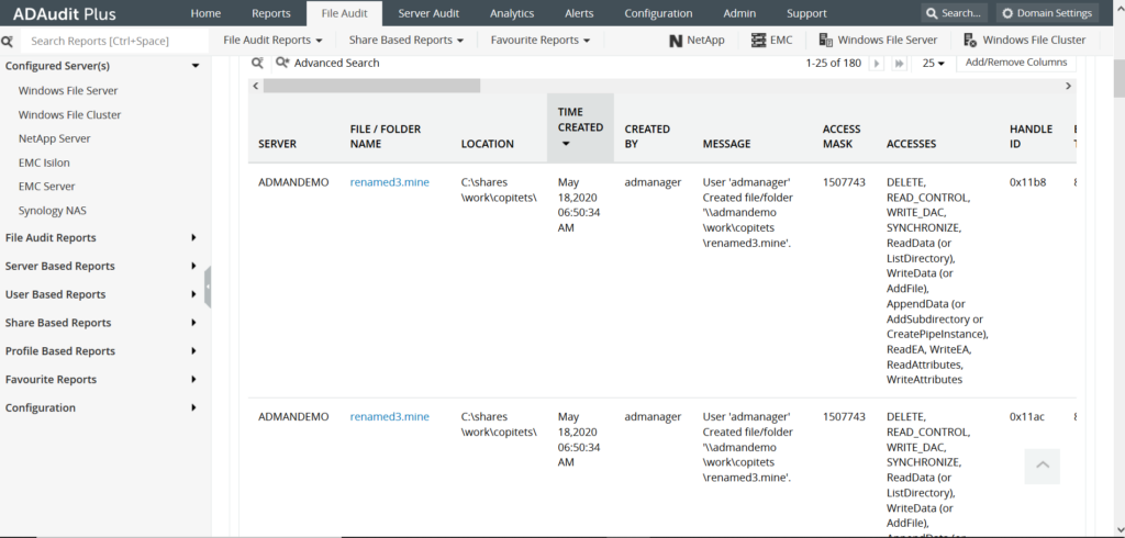 How To Read Nas Activity Logs ManageEngine ADAudit Plus