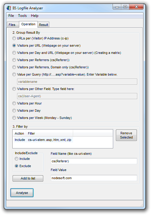 Nodesoft IIS Logfile Analyser