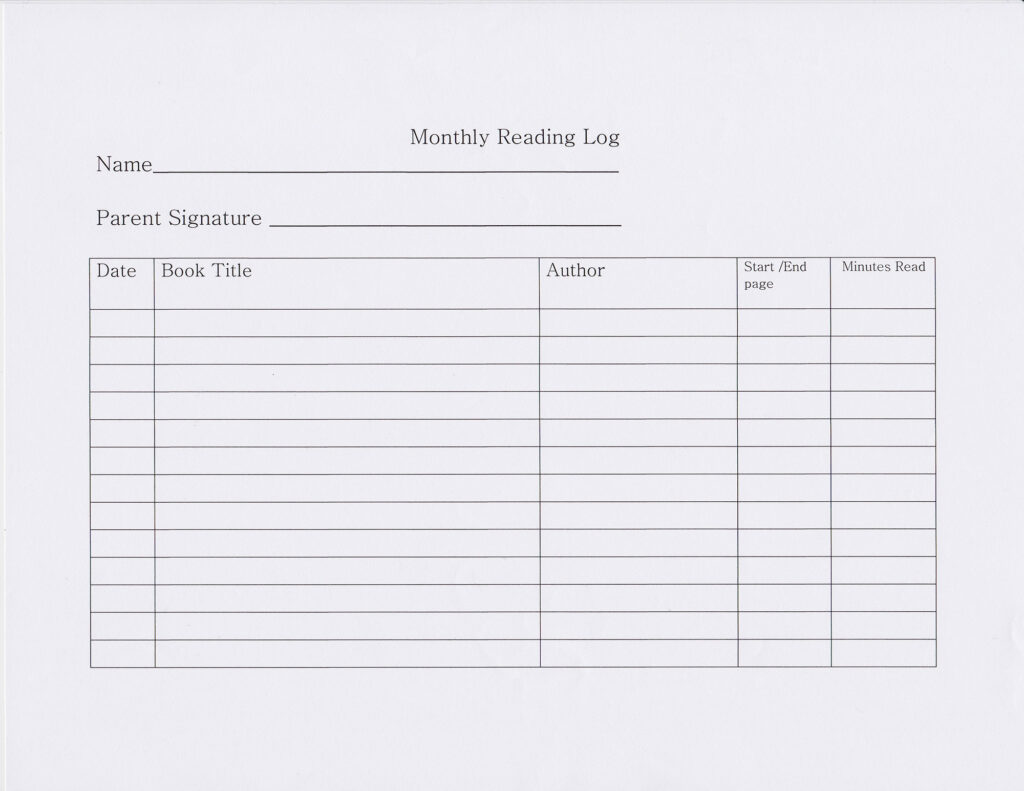 Read Log File Online 2022 Reading Log Printable