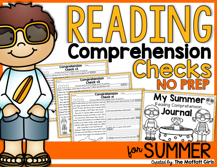 Reading Comprehension Checks For Summer This Packet Includes 40 Short 