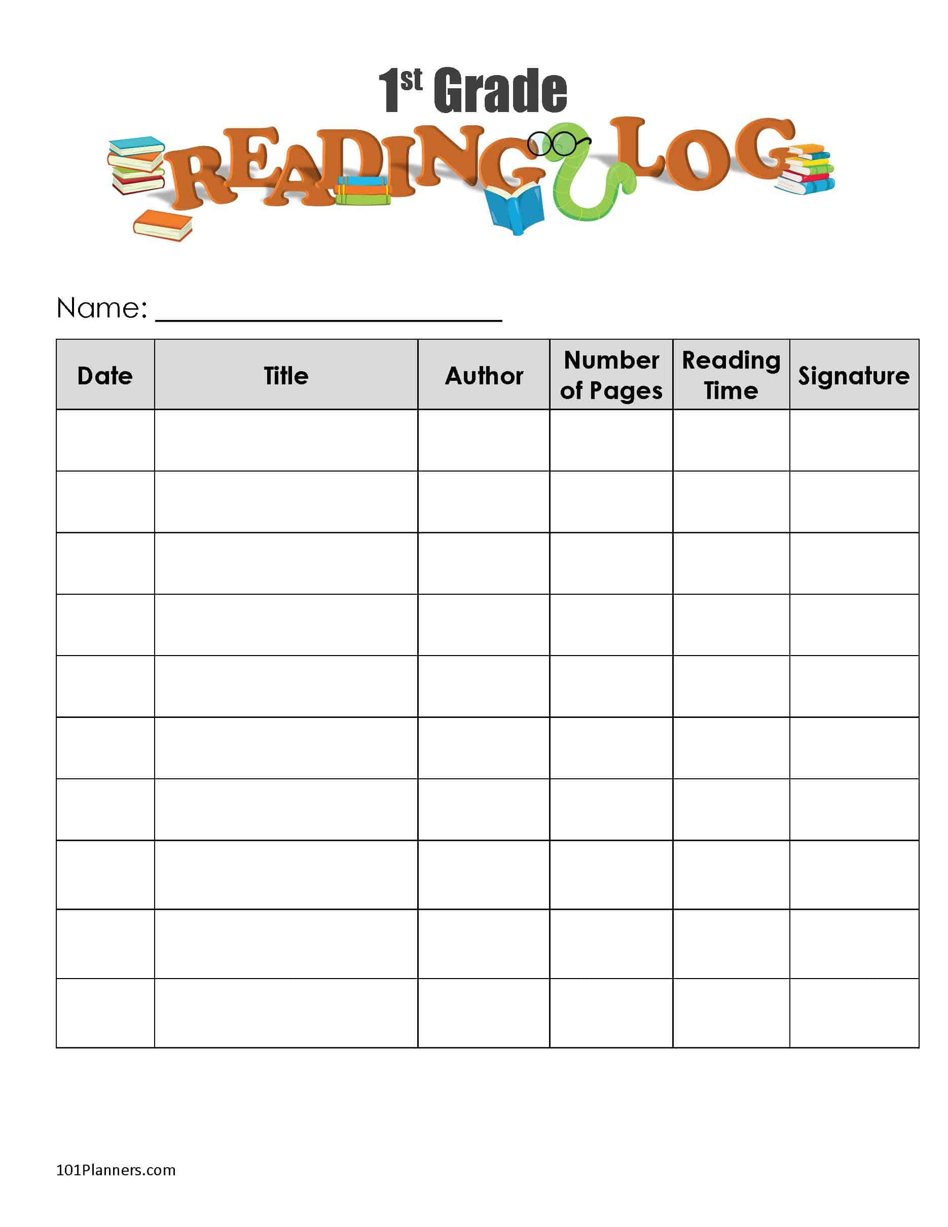 Reading Log Rubric 3rd Grade 2022 Reading Log Printable