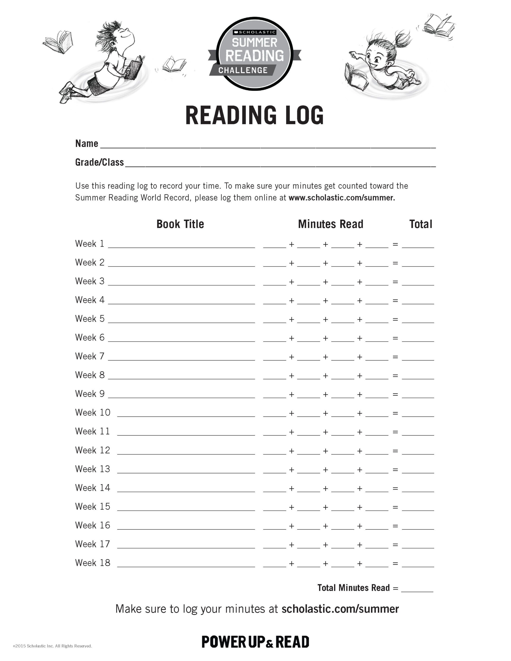 Reading Log Summer Reading Challenge 2015 Kids Can Track Their 