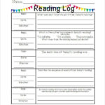 Reading Log Template Elementary Reading Log Reading Log Printable