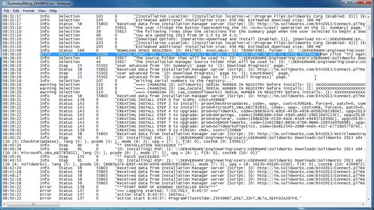 SOLIDWORKS How To Read Installation Log Files YouTube