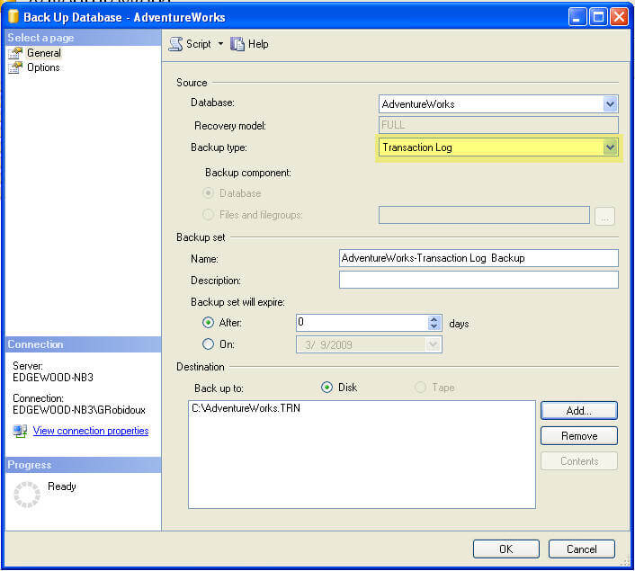 SQL Server Transaction Log Backups