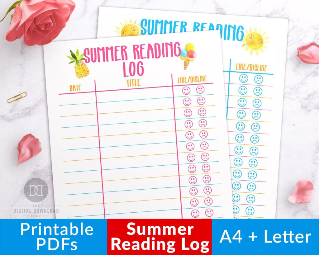 Summer Reading Log Printable Kids Reading Log Children s Etsy In 2022 