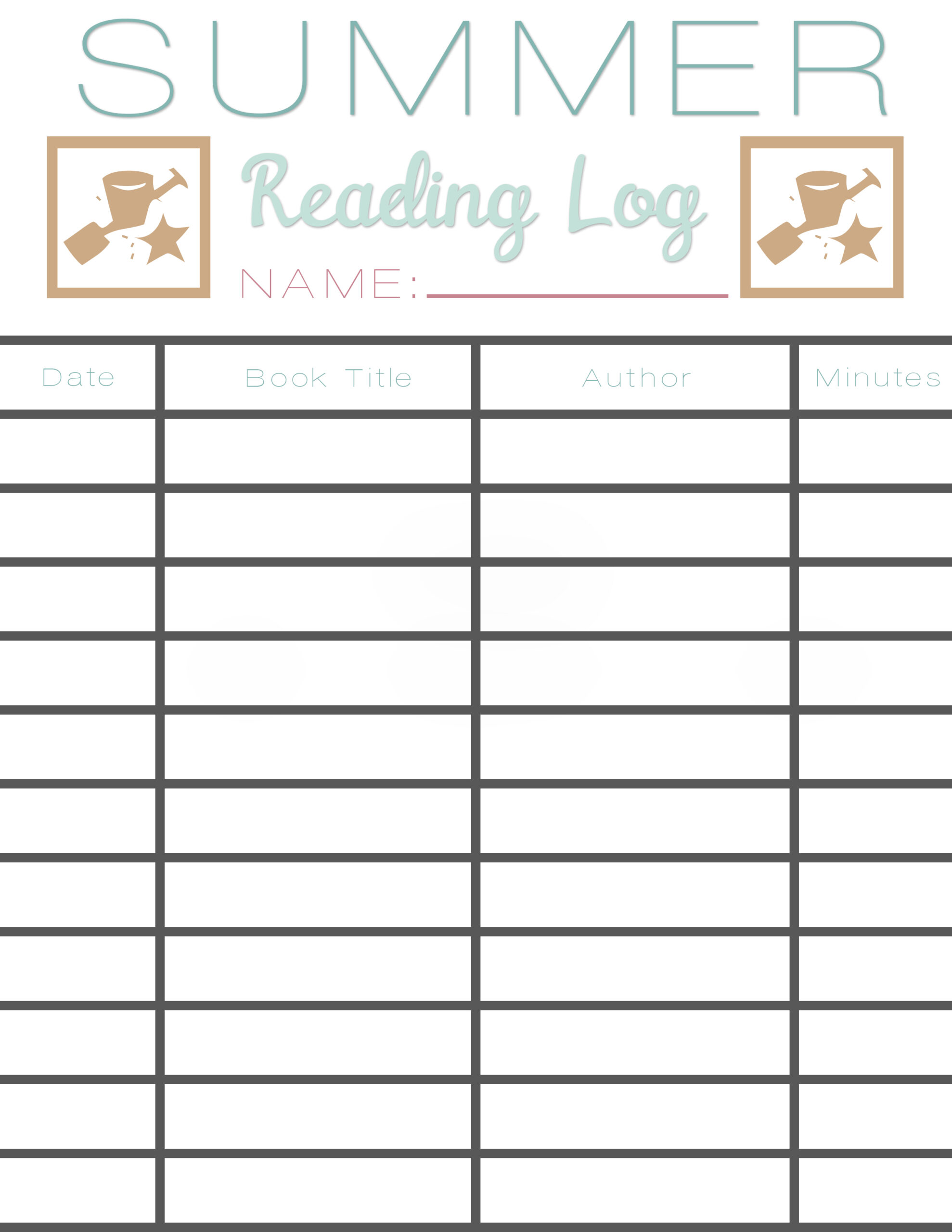 Summer Reading Log Printable Printable Word Searches