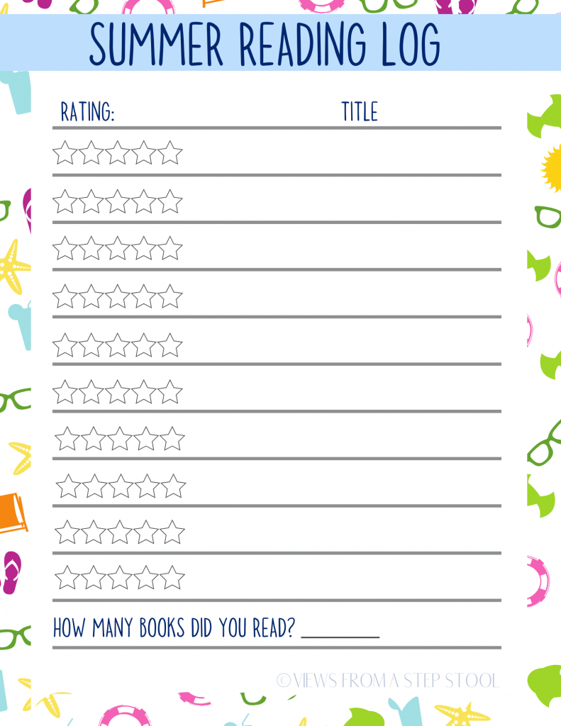 Summer Reading Log Printable Reading Log Printable Summer Reading 