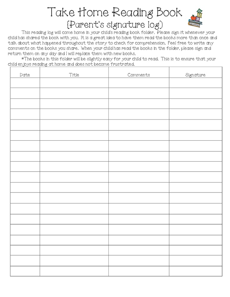 Take Home Reader Log 2 pdf Google Drive Reading Intervention 