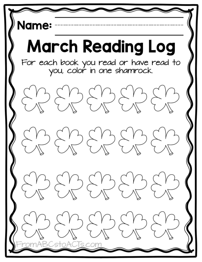 Themed Monthly Reading Logs From ABCs To ACTs