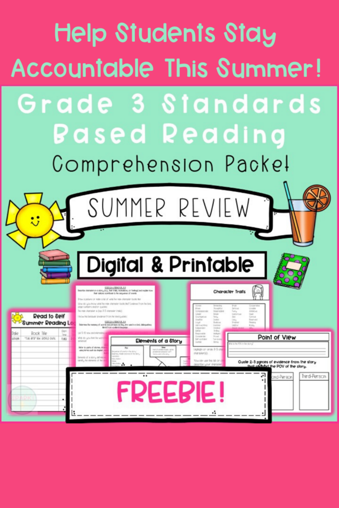 Third Grade Reading Comprehension FREEBIE Standards Based Summer 