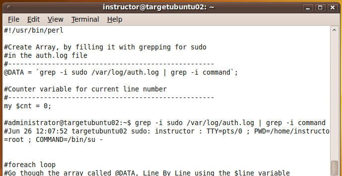 Very Basic Perl Parsing 2 var log auth log Searching For Sudo