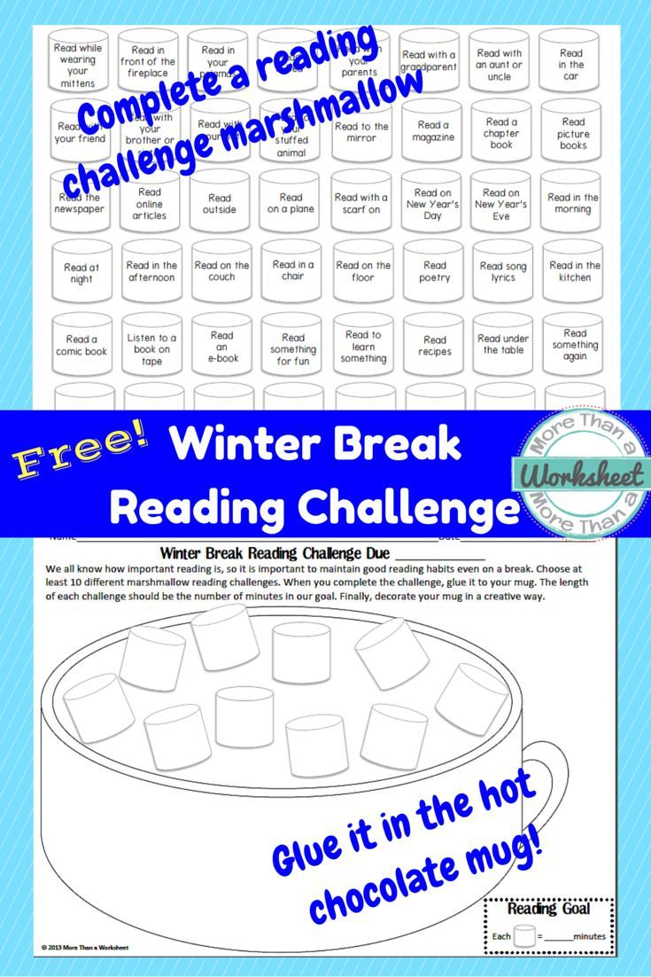 Winter Break Marshmallow Reading Challenge Reading Challenge 